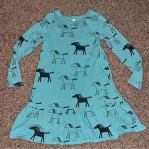 Tea Collection Horse dress turquoise green size 12